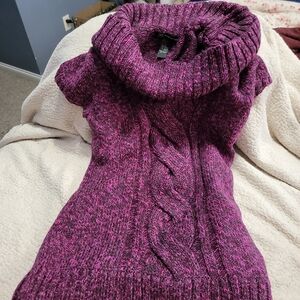 INC International Concepts Marled Purple Cowl Neck Sweater